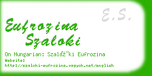 eufrozina szaloki business card